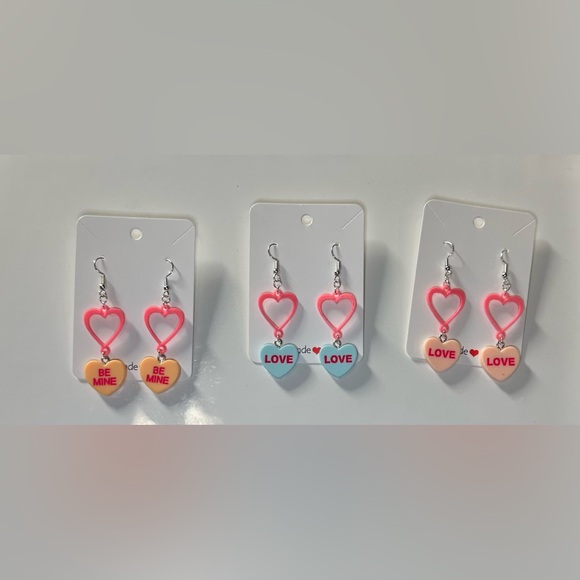 Handmade Candy Heart Love or Be Mine Earring NEW - Picture 6 of 6